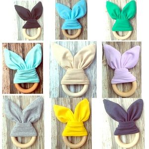 Sensory Rabbit Ear Natural Teething Ring